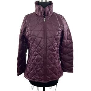 PATAGONIA Burgundy Purple Zip Down Puffer Coat Long Sleeve Funnel Neck Pocket M